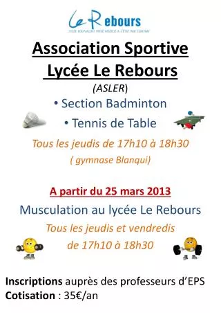 Association Sportive Lycée Le Rebours (ASLER )