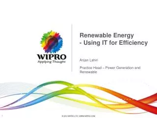 Renewable Energy - Using IT for Efficiency