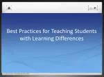 Best Practices for Teaching Students with Learning Differences - slide 1
