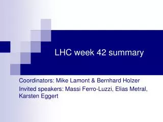 LHC week 42 summary