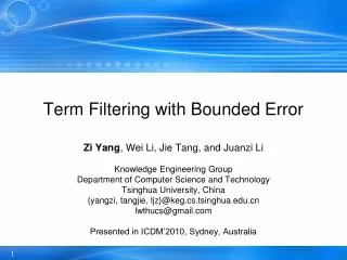 Term Filtering with Bounded Error