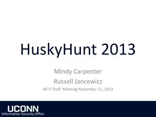 HuskyHunt 2013