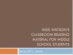 Miss watson’s classroom reading material for middle school students - slide 1