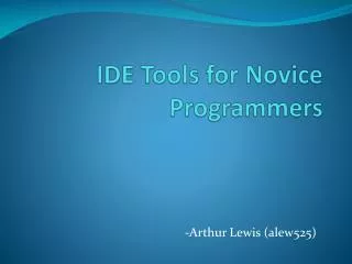 IDE Tools for Novice Programmers