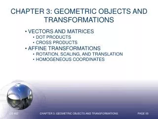 Chapter 3: Geometric Objects and Transformations