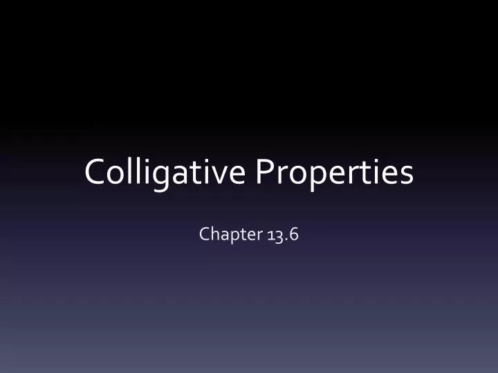 colligative properties