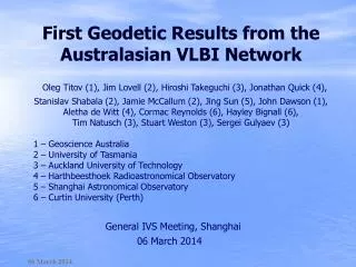 First Geodetic Results from the Australasian VLBI Network