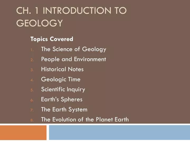 ch 1 introduction to geology