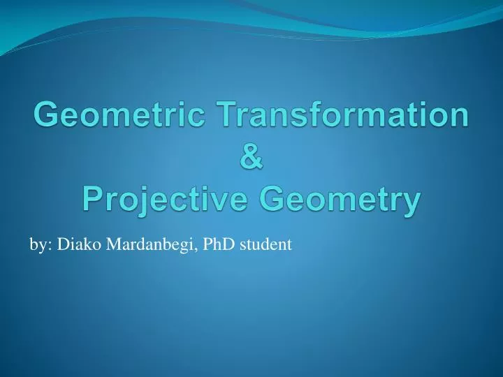 geometric transformation projective geometry