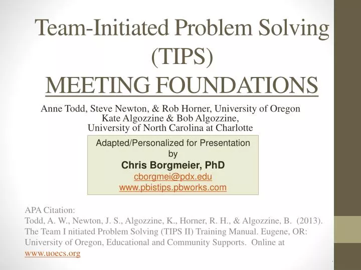 team initiated problem solving tips meeting foundations