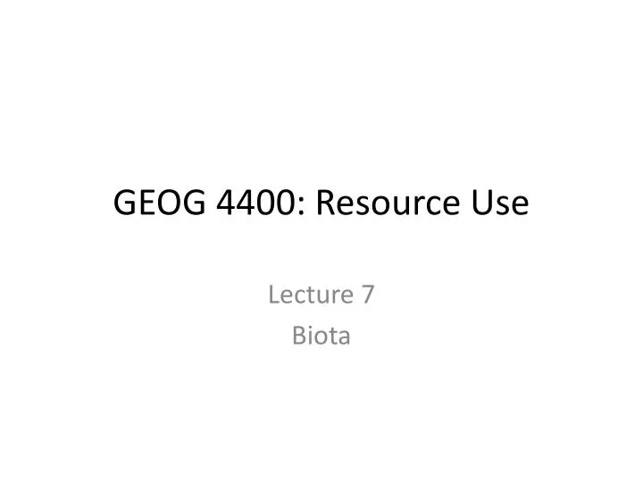 geog 4400 resource use