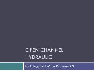 Open Channel Hydraulic