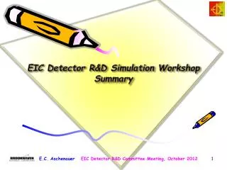 EIC Detector R&amp;D Simulation Workshop Summary
