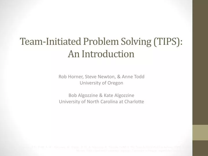 team initiated problem solving tips an introduction