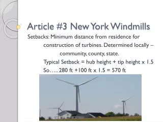 Article #3 New York Windmills