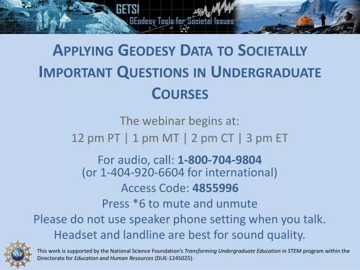 applying geodesy data to societally important questions in undergraduate courses