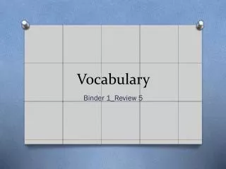 Vocabulary