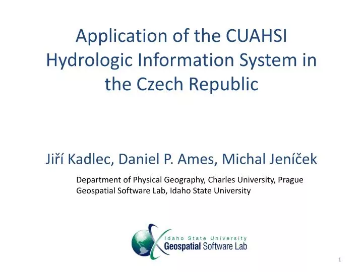 application of the cuahsi hydrologic information system in the czech republic