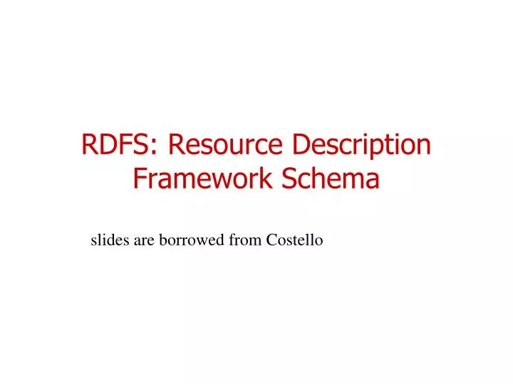 rdfs resource description framework schema