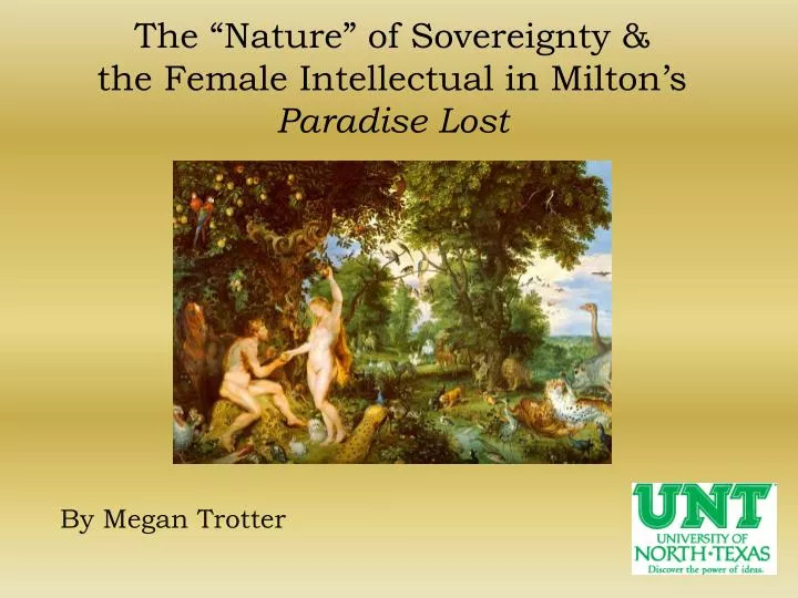 the nature of sovereignty the female intellectual in milton s paradise lost