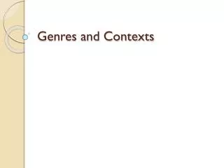 genres and contexts