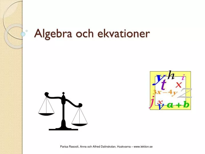 algebra och ekvationer