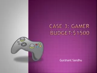 Case 3: Gamer Budget:$1500