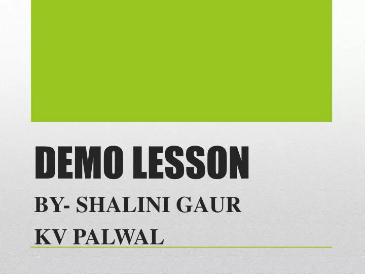 demo lesson