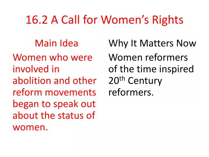 16 2 a call for women s rights