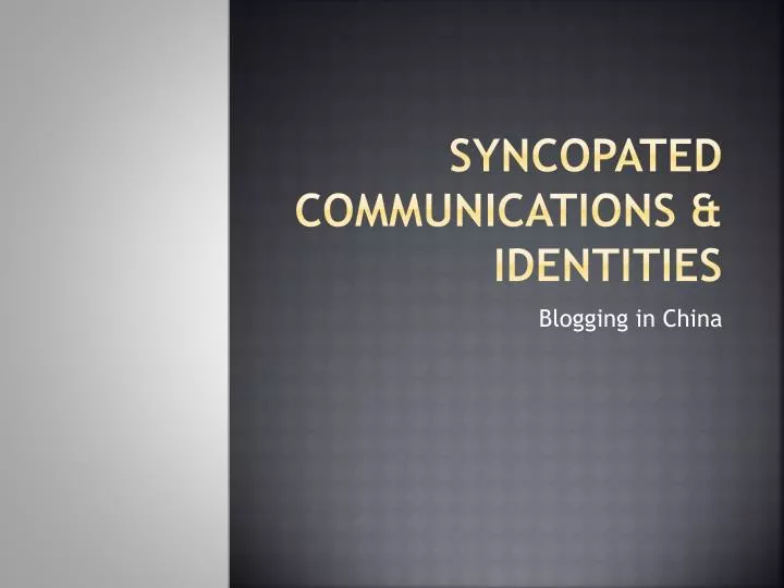 syncopated communications identities