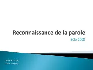 reconnaissance de la parole