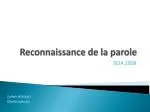 Reconnaissance de la parole