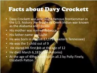Facts about Davy Crockett