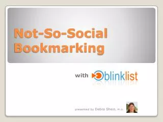 Not-So-Social Bookmarking