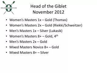 Head of the Giblet November 2012