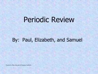 Periodic Review