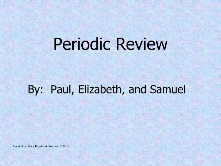 periodic review