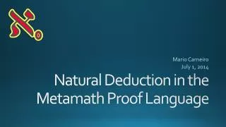 Natural Deduction in the Metamath Proof Language