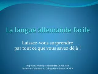 la langue allemande facile