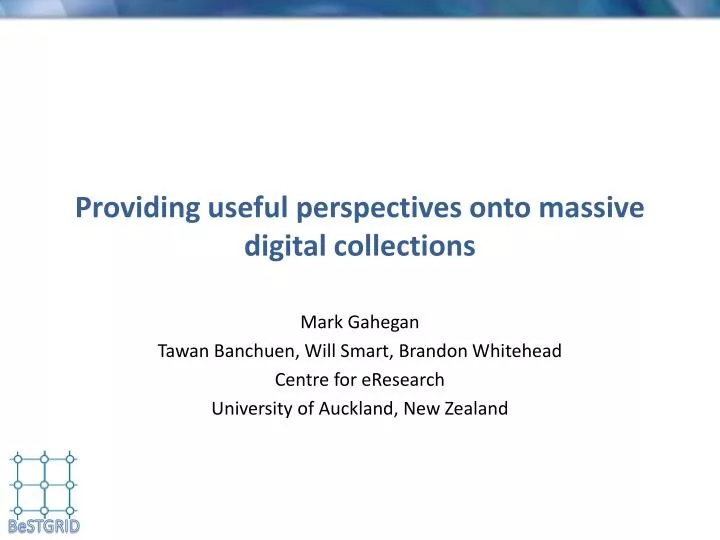 providing useful perspectives onto massive digital collections