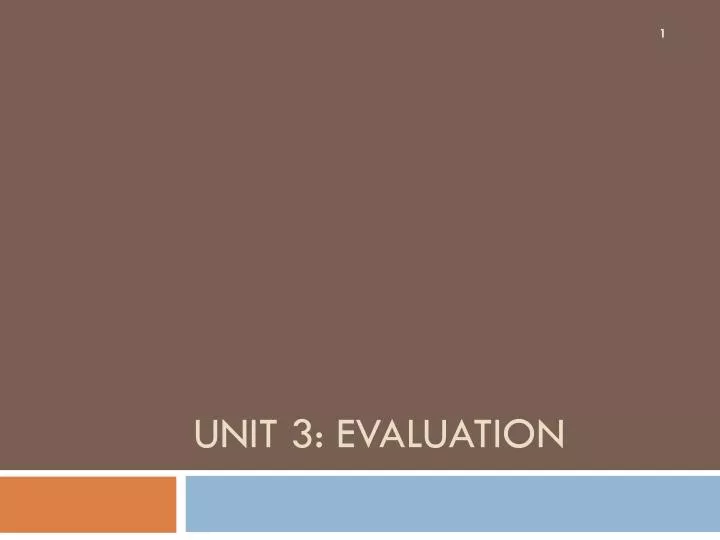 unit 3 evaluation