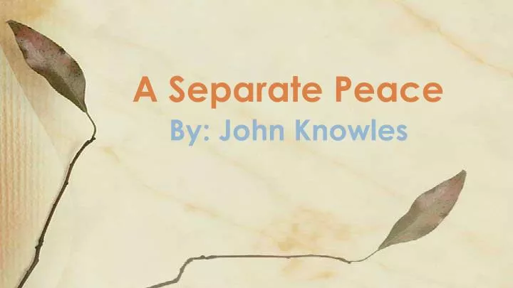 a separate peace