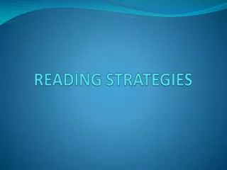 READING STRATEGIES