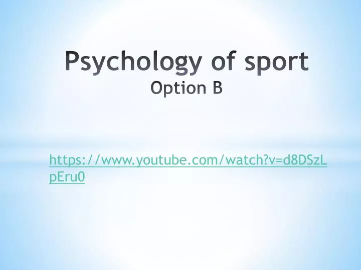 psychology of sport option b