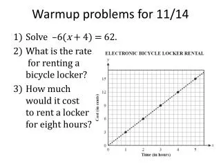 Warmup problems for 11/14