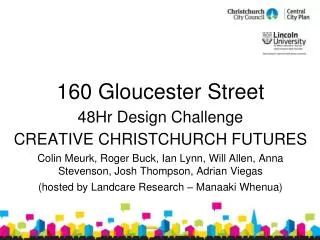 160 Gloucester Street 48Hr Design Challenge CREATIVE CHRISTCHURCH FUTURES