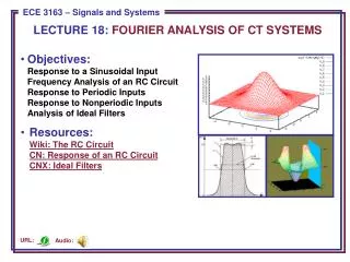 LECTURE 18: FOURIER ANALYSIS OF CT SYSTEMS