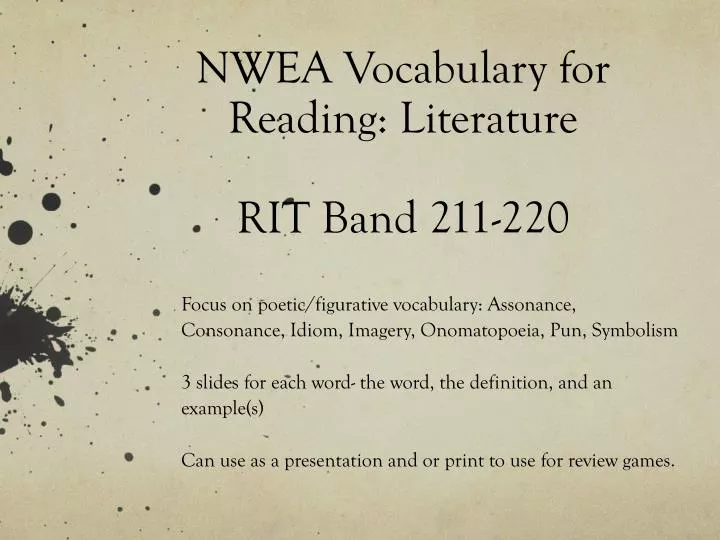 nwea vocabulary for reading literature rit band 211 220