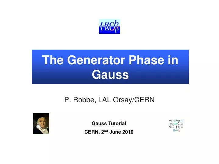 the generator phase in gauss