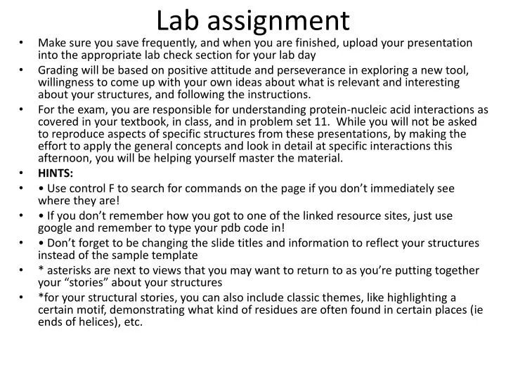 lab assignment